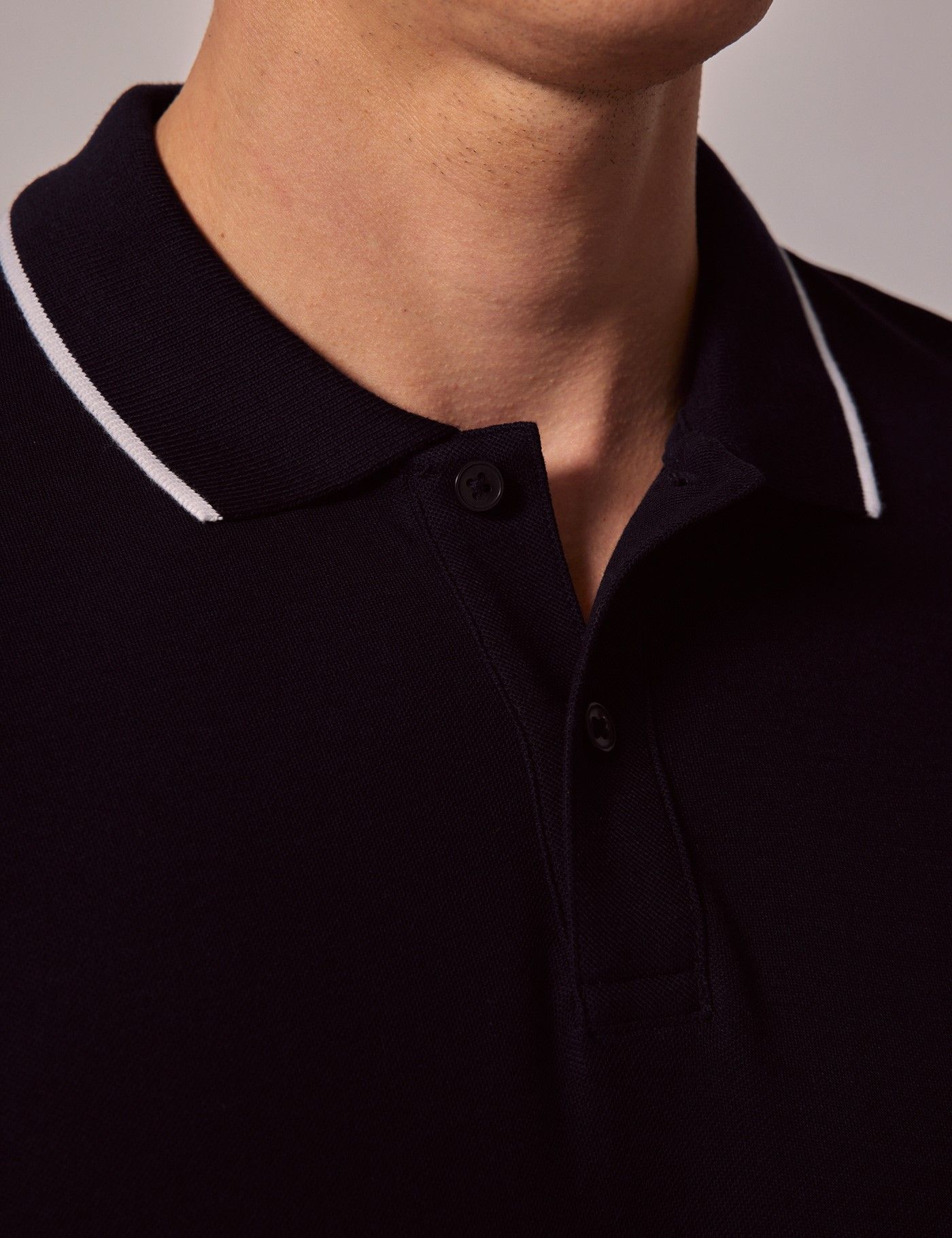 Slim Fit Navy Tipped Polo Shirt-preview