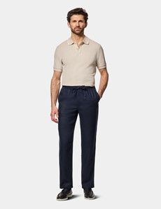 Beige Tipped Piqué Polo Shirt