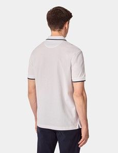 Slim Fit White Tipped Piqué Polo Shirt