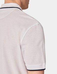 Slim Fit White Tipped Piqué Polo Shirt