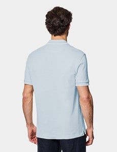 Light Blue Tipped Piqué Polo Shirt