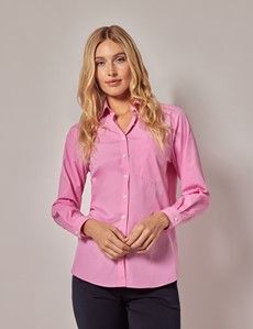 Pink Cotton Relaxed Fit Shirt - Chest Pocket