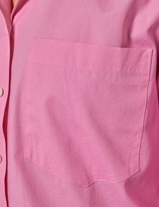 Pink Cotton Relaxed Fit Shirt - Chest Pocket-preview3