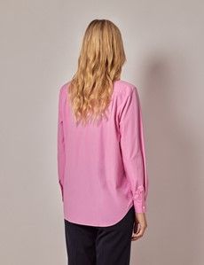 Pink Cotton Relaxed Fit Shirt - Chest Pocket-preview4