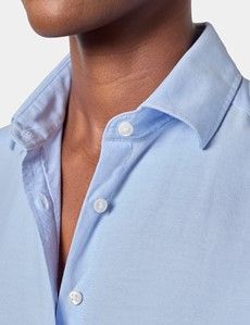 Relaxed Fit Light Blue Washed Oxford Shirt