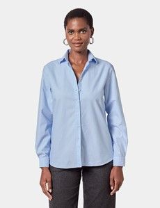 Relaxed Fit Light Blue Washed Oxford Shirt