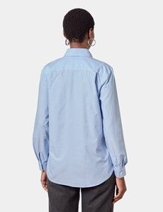 Relaxed Fit Light Blue Washed Oxford Shirt