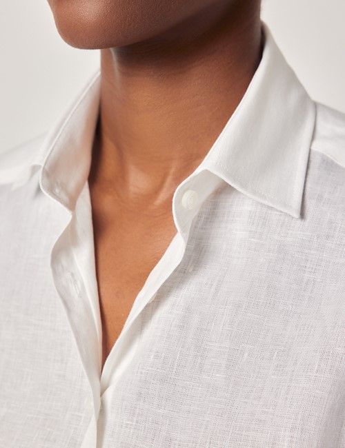 White Linen Relaxed Fit Shirt-preview