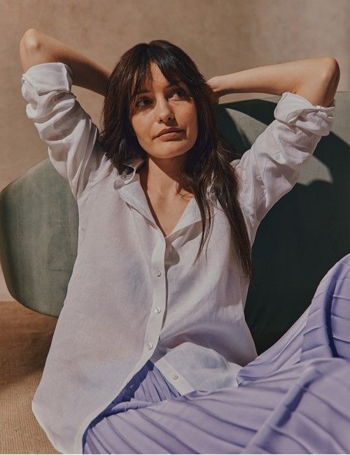 White Linen Relaxed Fit Shirt-preview