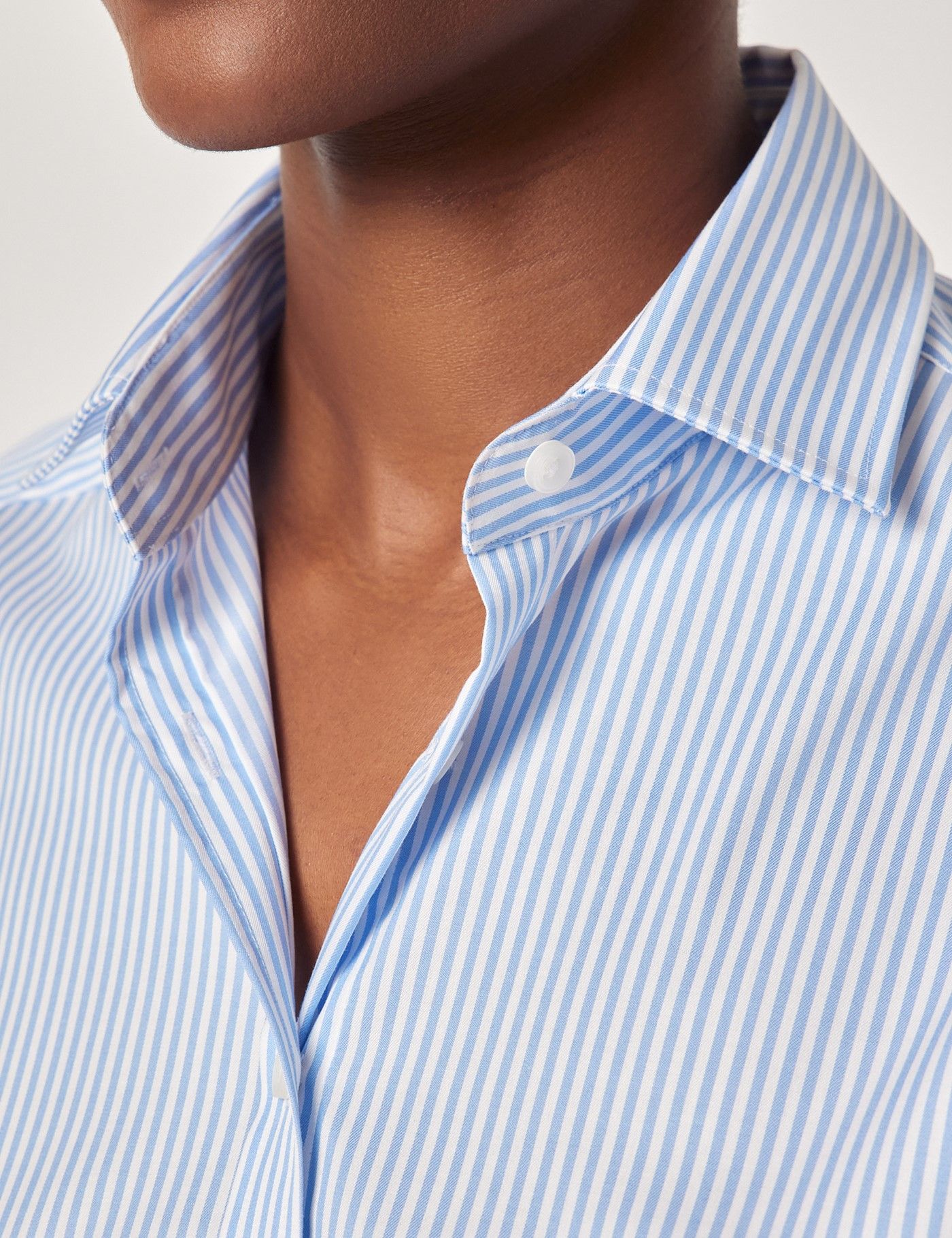 Relaxed Fit Blue & White Fine Stripe Shirt-preview