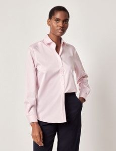 Pink & White Fine Stripe Cotton Relaxed Fit Shirt-preview3