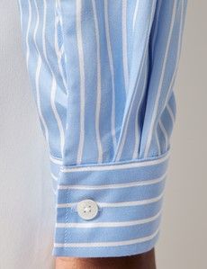 Relaxed Fit Blue & White Stripe Shirt