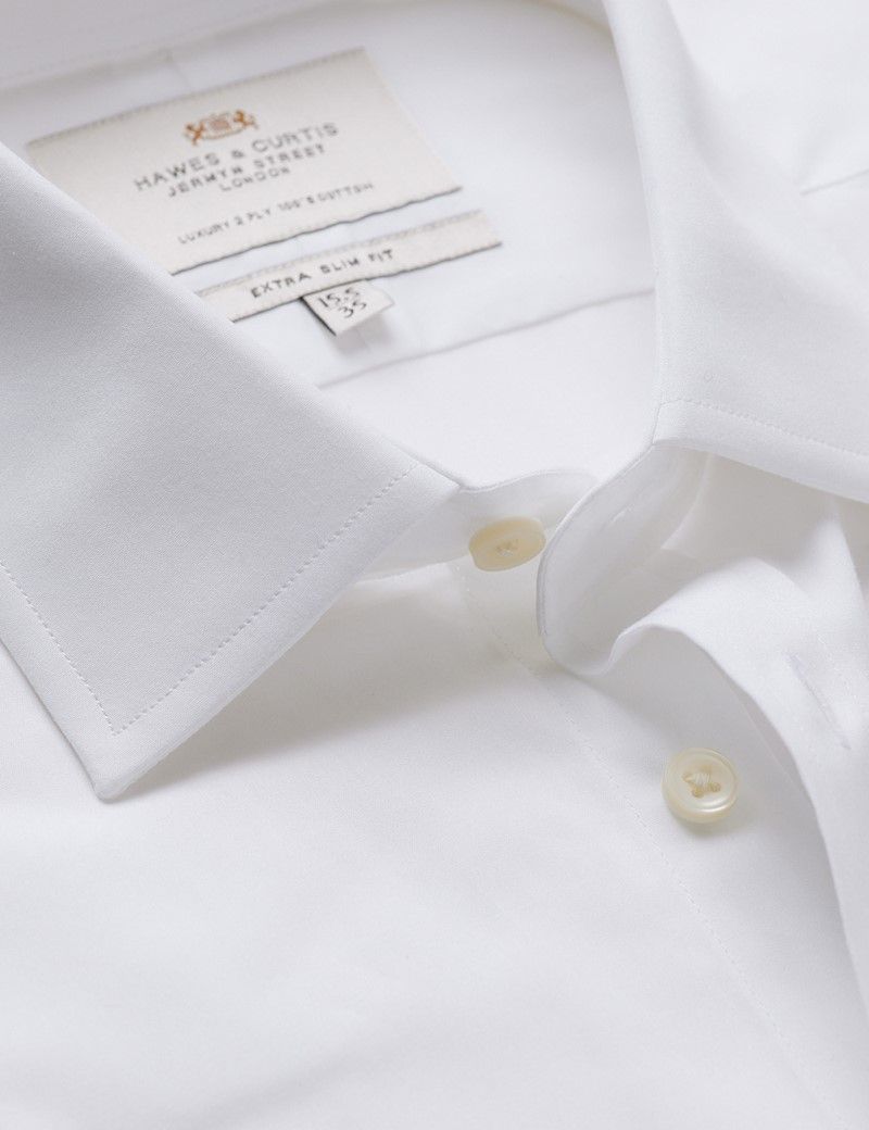 Extra fashion slim white dress shirt