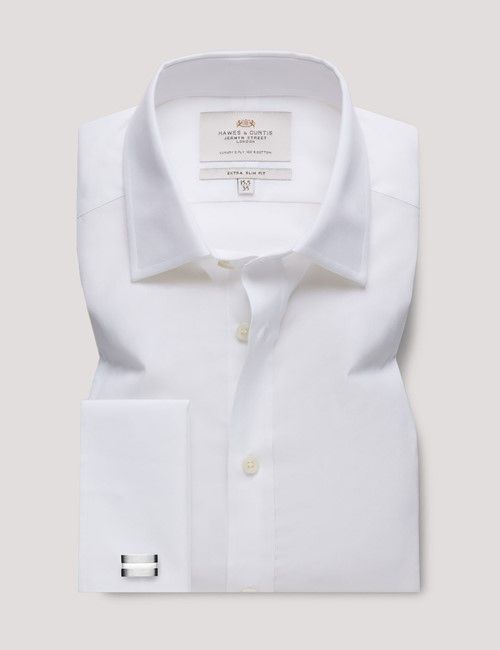 White Poplin  Extra Slim Shirt - French Cuff-preview
