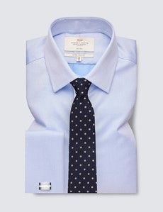 Extra Slim Fit Blue Twill Non-Iron Shirt