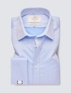 Extra Slim Fit Blue Twill Non-Iron Shirt