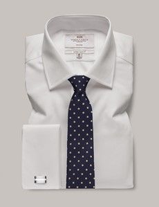 Non-Iron White Twill Extra Slim Shirt - French Cuff-preview2