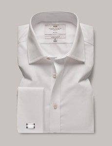 Non-Iron White Twill Extra Slim Shirt - French Cuff-preview1