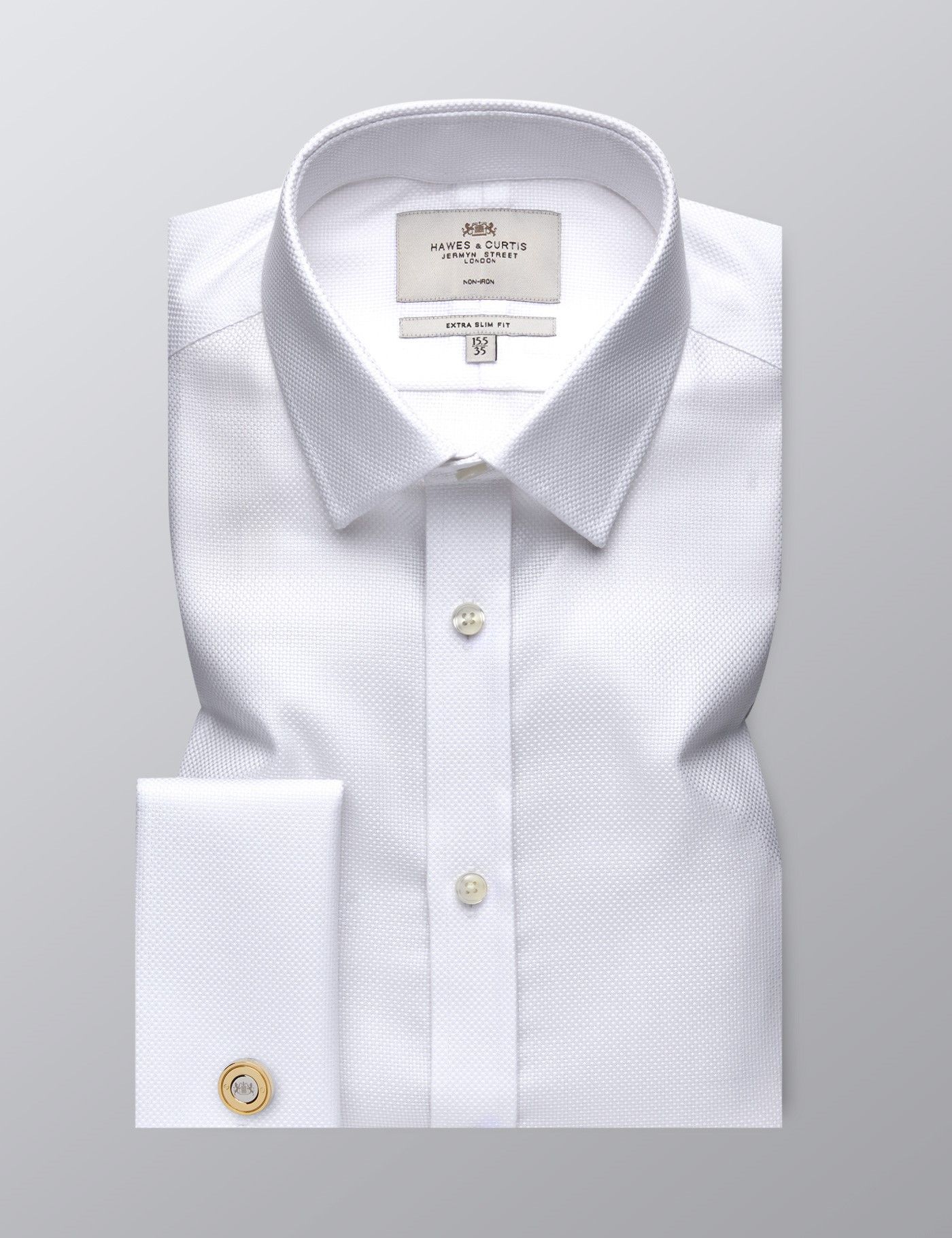 Extra Slim Fit White Fabric Interest Non-Iron Shirt-preview