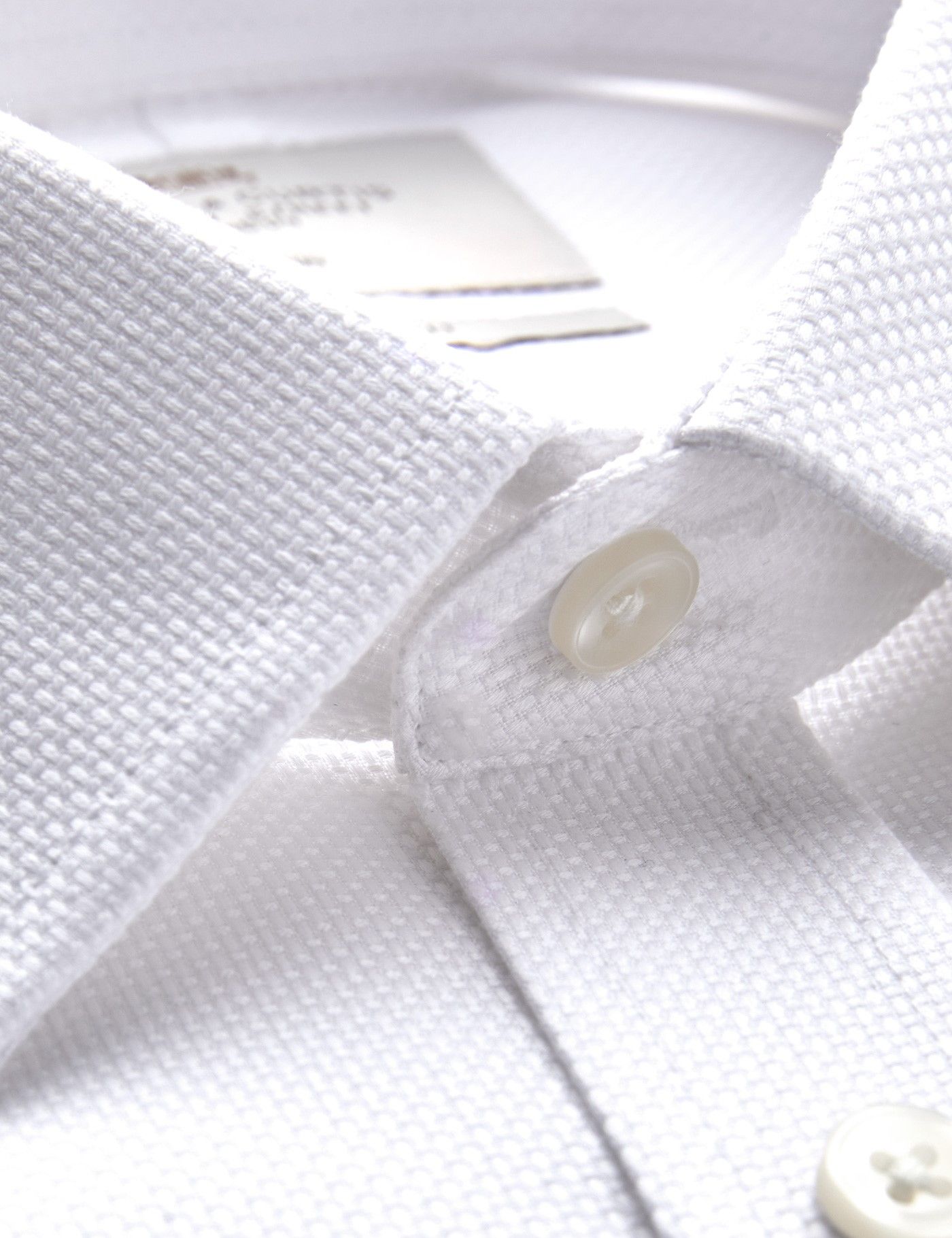 Extra Slim Fit White Fabric Interest Non-Iron Shirt