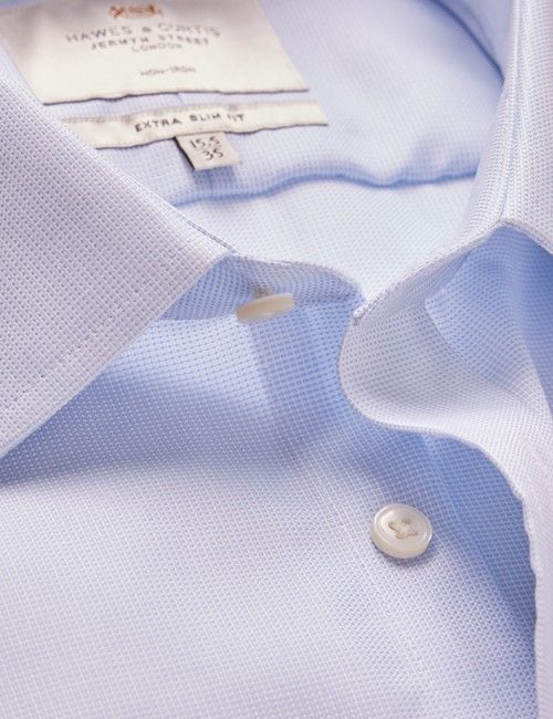 Extra Slim Fit Blue & White Non-Iron Shirt-preview