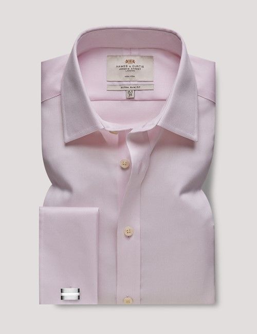 Non-Iron Pink Pique Extra Slim Shirt - French Cuff-preview