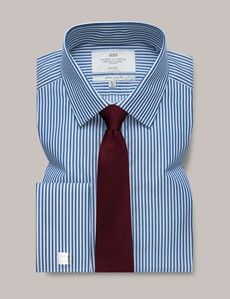 Non-Iron Navy & White Bengal Stripe Extra Slim Shirt - French Cuff