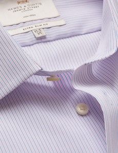 Non-Iron Blue & Pink Multi Stripe Extra Slim Shirt - French Cuff-preview1