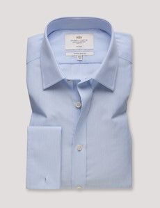 Extra Slim Fit Blue & White Fine Stripe Non-Iron Shirt