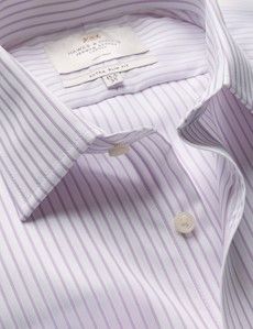 Extra Slim Fit Lilac & White Stripe Non-Iron Shirt
