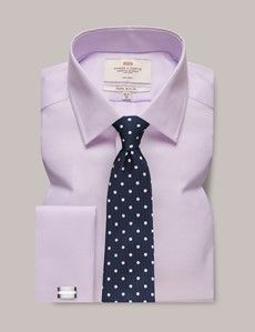Extra Slim Fit Lilac & White Textured Weave Non-Iron Shirt