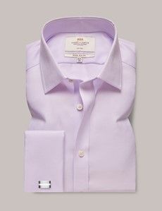 Extra Slim Fit Lilac & White Textured Weave Non-Iron Shirt