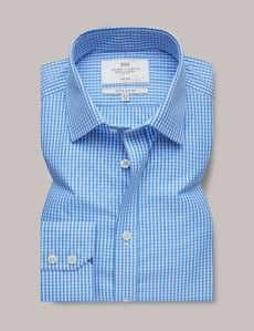 Extra Slim Fit Blue & White Gingham Check Non-Iron Shirt