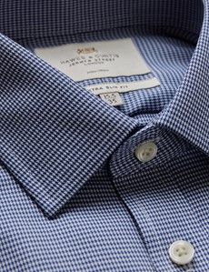 Non-Iron Navy & White Plaid Extra Slim Shirt