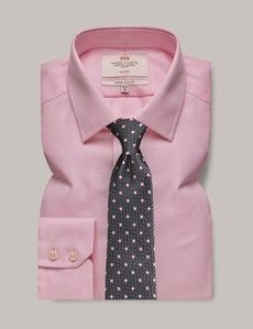 Non-Iron Pink & White Check Extra Slim Shirt-preview2