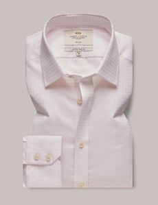 Non-Iron Pink & White Check Extra Slim Shirt-preview2