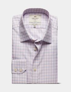 Extra Slim Fit Pink & Blue Check Non-Iron Shirt