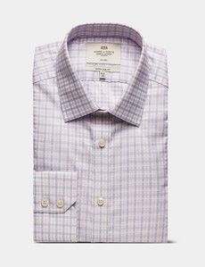 Extra Slim Fit Pink & Blue Check Non-Iron Shirt