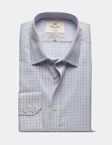 Extra Slim Fit Blue & Red Check Non-Iron Shirt