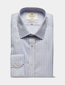 Extra Slim Fit Blue & Red Check Non-Iron Shirt