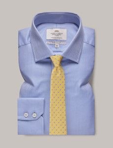 Blue Herringbone Extra Slim Shirt-preview2