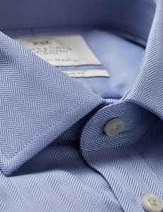 Blue Herringbone Extra Slim Shirt