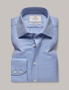 Blue Herringbone Extra Slim Shirt-preview1