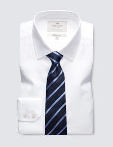 Extra Slim Fit White Herringbone Shirt