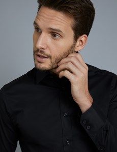 Extra Slim Fit Black Stretch Shirt