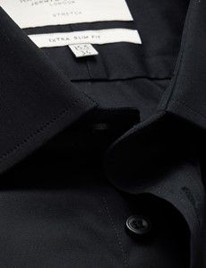 Extra Slim Fit Black Stretch Shirt