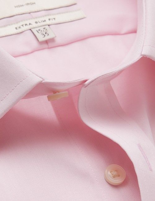 Non-Iron Pink Twill Extra Slim Shirt