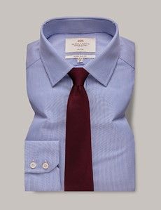 Non-Iron Blue & White Stripe Extra Slim Shirt-preview2