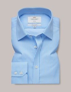 Extra Slim Fit Blue & White Bengal Stripe Twill Non-Iron Shirt