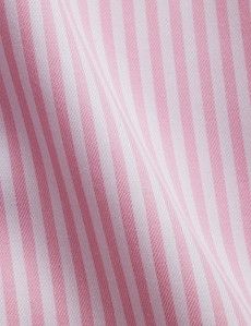 Extra Slim Fit Pink & White Bengal Stripe Twill Non-Iron Shirt
